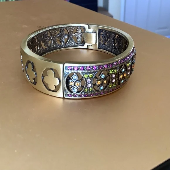 Heidi Daus Mosaic Masterpiece Crystal Bangle Bracelet SZ S/M
